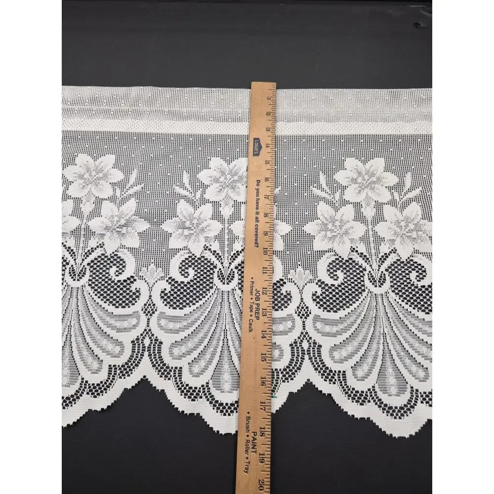 Vintage Floral Lace Valance 56 W 18 L Made In U S A